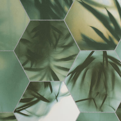 Hex Palm Wallpaper - Green