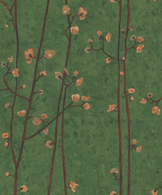 Flowering Plum Tree - Green Wallpaper
