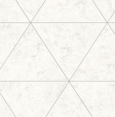 Polished Concrete Silver Geometric Wallpaper