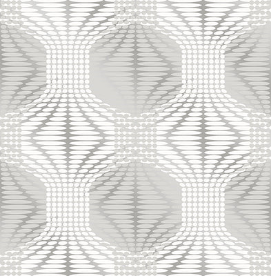 Optic Silver Geometric Wallpaper