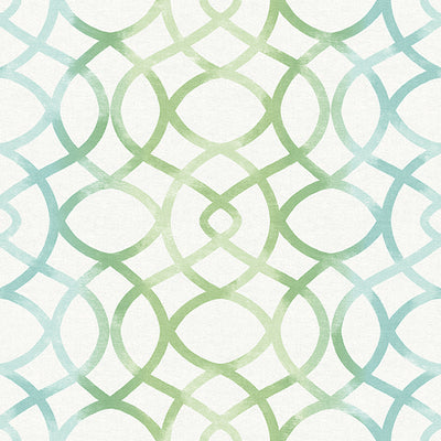 Twister Aquamarine Trellis Wallpaper