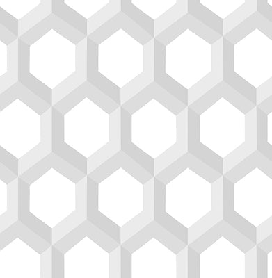 Hex Grey Geometric Wallpaper