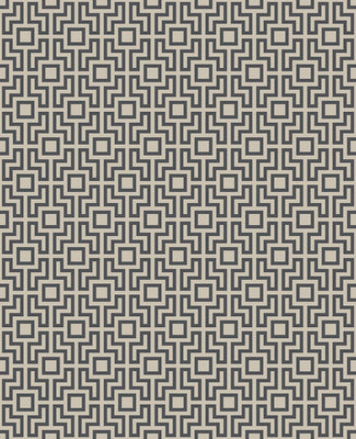 Boxwood Black Geometric Wallpaper