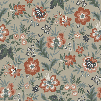 Athena Beige Floral Wallpaper