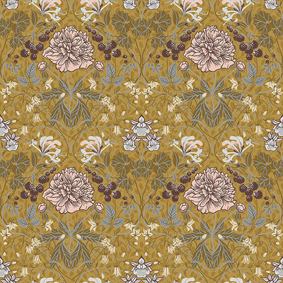 Celestine Mustard Floral Wallpaper