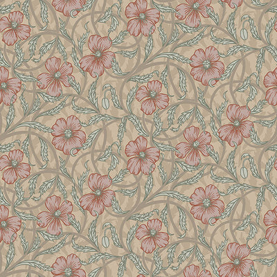 Imogen Light Brown Floral Wallpaper