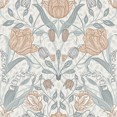 Tulipa Off-White Floral Wallpaper
