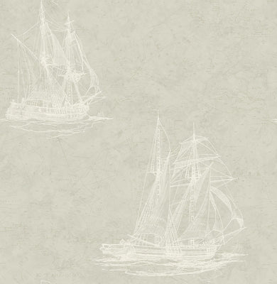 Hudson Bay Sage Nautical Wallpaper