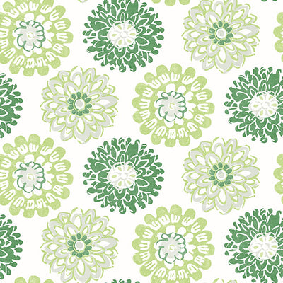 Sunkissed Green Floral Wallpaper