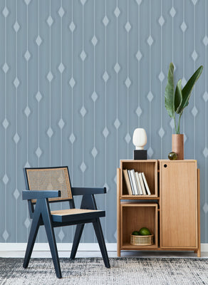 Diamond Stripes Wallpaper - Grey