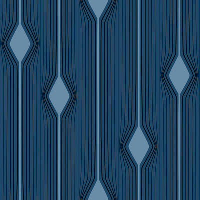 Diamond Stripes Wallpaper - Blue