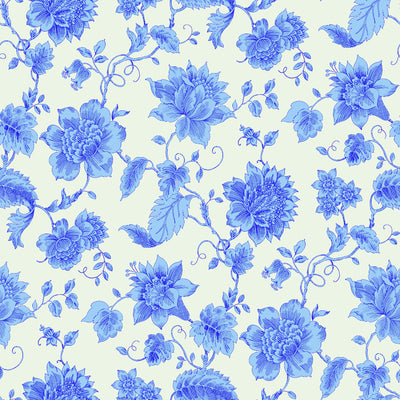 Floral Toile Wallpaper - Porcelain