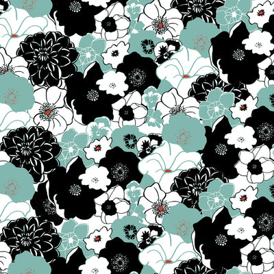 Flowerbed Wallpaper - Teal