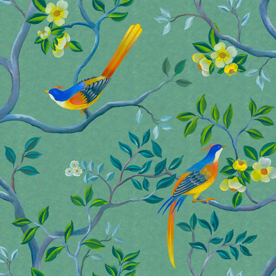 Avian Arbor Wallpaper - Aventurine