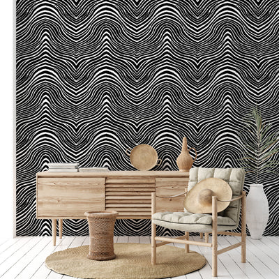 Zebra Zeal Wallpaper - Basalt