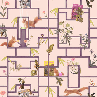 Squirrels, Nuts, and Zippers Wallpaper - Hazelnut