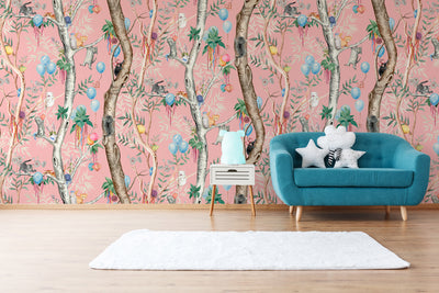 Feline Fiesta Wallpaper - Strawberry