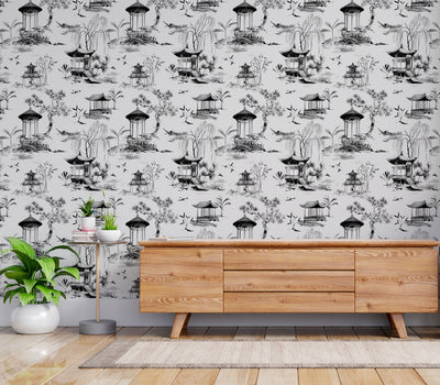 Suzhou Toile Wallpaper - Stone