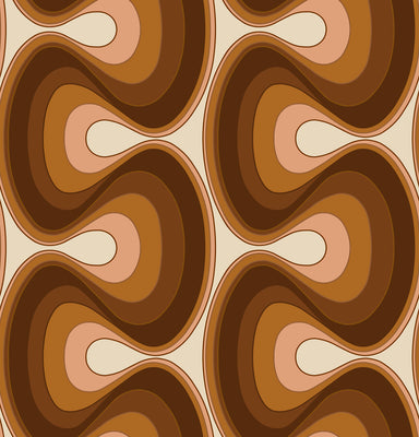 Squiggles Wallpaper - Brown