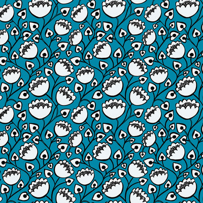 Pop Floral Wallpaper - Azure