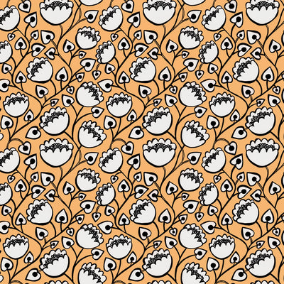 Pop Floral Wallpaper - Saffron