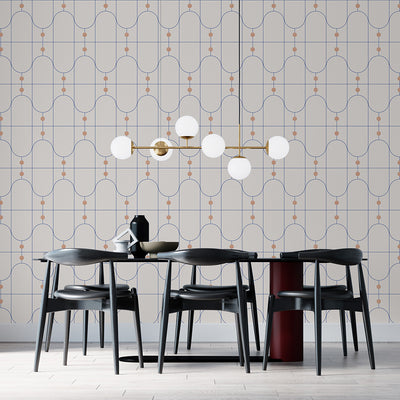 Key Biscayne Wallpaper - Cream and Blue