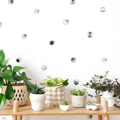 Moons Wall Decal - Black and White