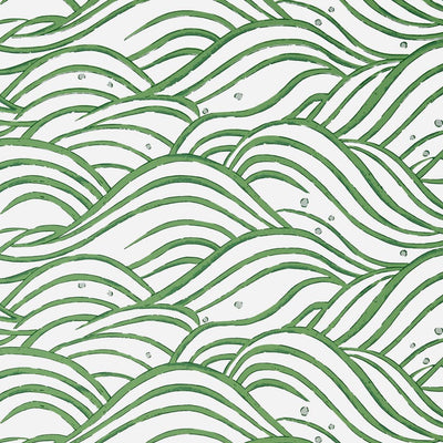Waves Wallpaper - Emerald Green