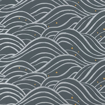 Waves Wallpaper - Charcoal