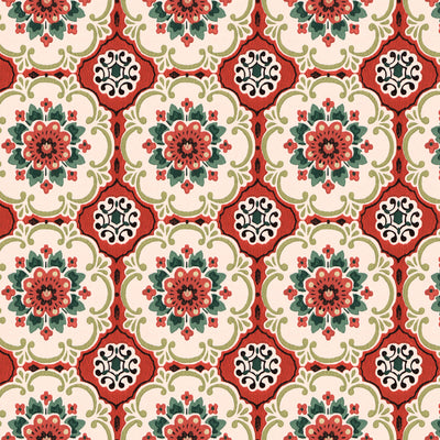 Country Charm Wallpaper - Crimson