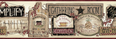 Alfred Red Gathering Room Signs Border