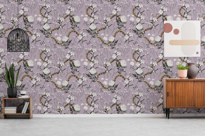 Flower and Serpent Wallpaper - Lustre
