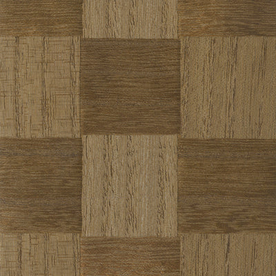 Umber Check Wood Wallpaper