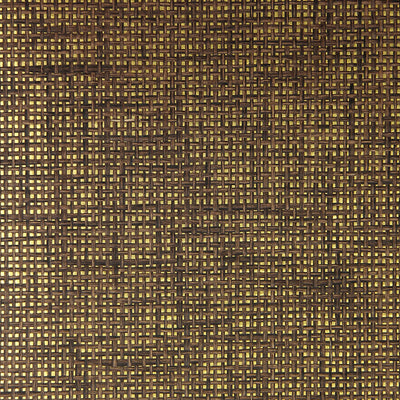 Paper Weave Wallpaper - Brown and Black on Gold