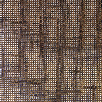 Paper Weave Wallpaper - Brown and Black on Silver
