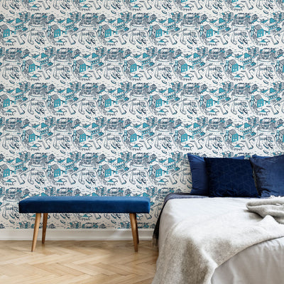 Portofino Wallpaper - Indigo