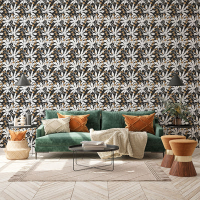 Fatsia Wallpaper - Charcoal