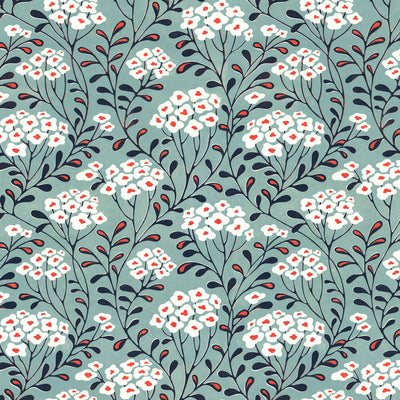 Meadow Flowers Wallpaper - Grey Blue