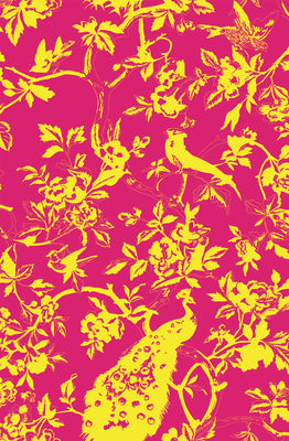 Peacock Wallpaper - Pink Lemonade