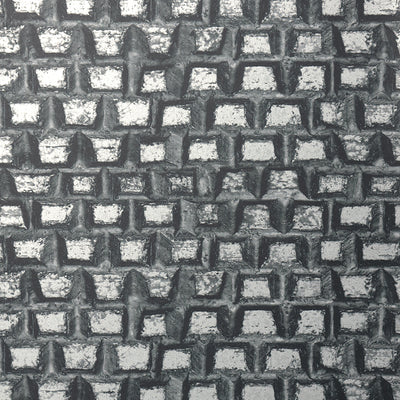 Stacked Wallpaper - Blackened Steel