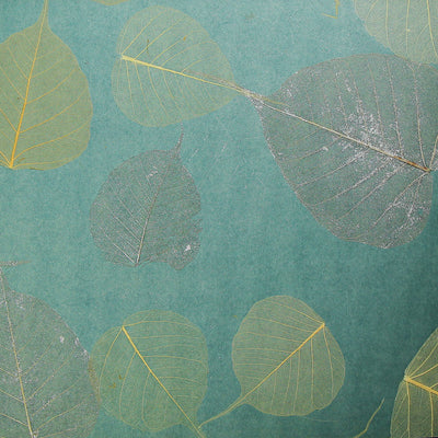 Teal Leaf Wallcovering Wallpaper