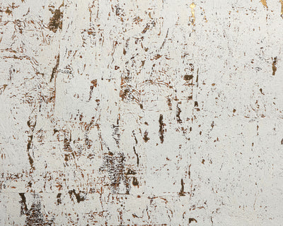 Metal Cork Wallpaper - White with Copper