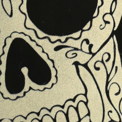 Sugar Skulls Wallpaper - Ebony and White Velvet