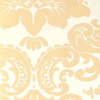 Classical Damask Wallpaper - Cream and Cream Velvet