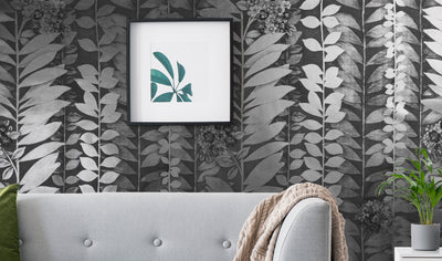 Climbing Hydrangea Silver Leaf Wallpaper