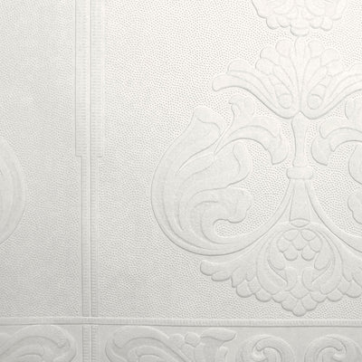 Dado Panel Baroque Paintable Embossed Wallpaper