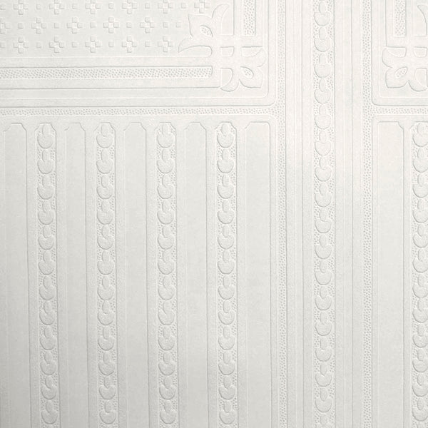 Dado Panel Oriental Paintable Embossed Wallpaper | Astek Home
