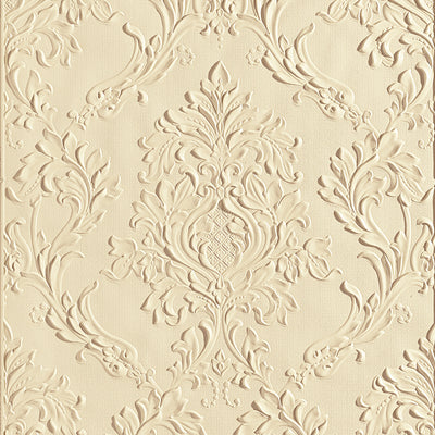 Rocco Paintable Embossed Wallpaper