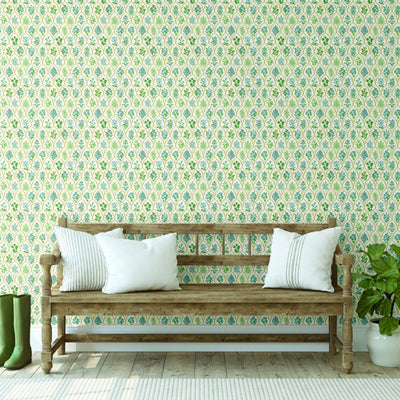 Hawthorne Wallpaper - Blue/Green