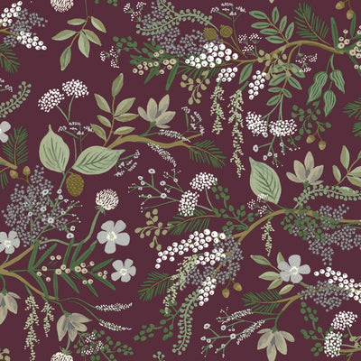 Juniper Forest Wallpaper - Burgundy